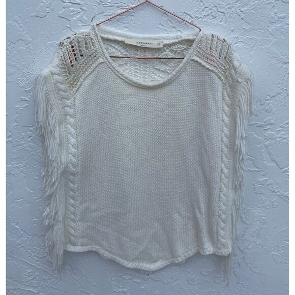 Zaraknit Womens Pullover Sleeveless Boho Fringe Crochet Top Off White Sz S - Picture 2 of 12